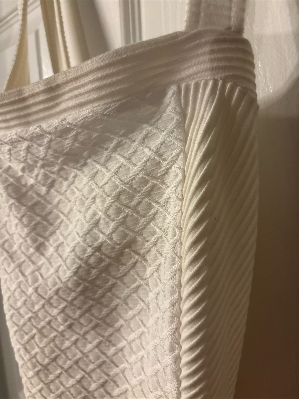Anthropologie Cream Textured Knit Tank